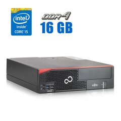 Комп'ютер Fujitsu Esprimo D956 SFF / Intel Core i5-6400 (4 ядра по 2.7 - 3.3 GHz) / 16 GB DDR4 / 240 GB SSD / Intel HD Graphics 530 / DVI