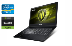 Мобильная рабочая станция MSI WS63 / 15.6" (1920x1080) IPS / Intel Core i7-8750H (6 (12) ядер по 2.2 - 4.1 GHz) / 32 GB DDR4 / 1000 GB SSD / nVidia Quadro P3200, 6 GB GDDR5, 192-bit / WebCam / Windows 10