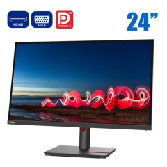 Монитор Lenovo ThinkVision T24i-30 / 24" (1920x1080) IPS / VGA, DisplayPort, HDMI, USB 3.0 / VESA 100x100