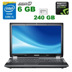 Ноутбук Samsung NP-RF511 / 15.6" (1366x768) TN / Intel Core i5-2410M (2 (4) ядра по 2.3 - 2.9 GHz) / 6 GB DDR3 / 240 GB SSD NEW / nVidia GeForce GT 540M, 2 GB GDDR3, 128-bit / DVDWBD / WebCam / АКБ NEW + Беспроводная мышь