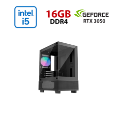 Новый игровой ПК 1stPlayer Mi2-A-BK-2F7R-1F7 Black Tower / Intel Core i5-12400F (6 (12) ядра по 2.5 - 4.4 GHz) / 16 GB DDR4 / 480 GB SSD / nVidia GeForce RTX 3050, 8 GB GDDR6, 128-bit