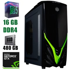Raidmax EXO / Intel Core i5-9400 (6 ядер по 2.9 - 4.1GHz) / 16 GB DDR4 / 480 GB SSD / БП 500W / GeForce GTX 1660 Ti 6 GB 