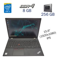 Ультрабук Б клас Lenovo ThinkPad T15 / 15.6" (1920х1080) IPS / Intel Core i5-10310U (4 (8) ядра по 1.7 - 4.4 GHz) / 8 GB DDR4 / 256 GB SSD / WebCam / NO ODD