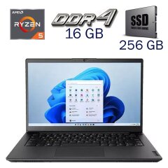 Ультрабук Lenovo K14 G1 / 14" (1920x1080) IPS / AMD Ryzen 5 5600U (6 (12) ядер по 2.3 - 4.2 GHz) / 16 GB DDR4 / 256 GB SSD / AMD Radeon Vega 7 / WebCam + Бездротова мишка