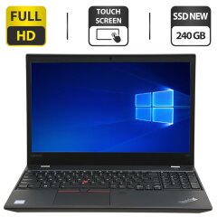 Ультрабук Lenovo ThinkPad T570 / 15.6" (1920x1080) IPS Touch / Intel Core i5-7300U (2 (4) ядра по 2.6 - 3.5 GHz) / 8 GB DDR4 / 240 GB SSD NEW / Intel HD Graphics 620 / WebCam / HDMI