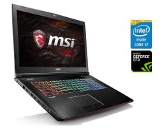 Игровой ноутбук MSI GE72VR 7RF Apache Pro / 17.3" (1920x1080) TN / Intel Core i7-7700HQ (4 (8) ядра по 2.8 - 3.8 GHz) / 16 GB DDR4 / 128 GB SSD M.2 + 1000 GB HDD / nVidia GeForce GTX 1060, 3 GB GDDR5, 192-bit / WebCam