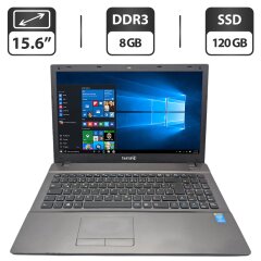 Ноутбук Terra Mobile 1528 / 15.6" (1366x768) TN / Intel Core i3-4000M (2 (4) ядра по 2.4 GHz) / 8 GB DDR3 / 120 GB SSD / Intel HD Graphics 4600 / WebCam / DVD-ROM / АКБ не держит