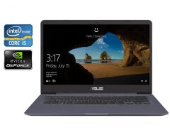 Ультрабук Asus Vivobook S14 S410U / 14" (1920x1080) IPS / Intel Core i5-8250U (4 (8) ядра по 1.6 - 3.4 GHz) / 16 GB DDR4 / 128 GB SSD + 1000 GB HDD / nVidia GeForce MX150, 2 GB GDDR5, 64-bit / WebCam / Win 10 Home