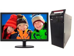 Комплект ПК: Lenovo ThinkCentre E73 Tower / Intel Core i3-4170 (2 (4) ядра по 3.7 GHz) / 8 GB DDR3 / 500 GB HDD / Intel HD Graphics 4400 / DVD-RW + Монитор Philips 223V5L / 22" (1920x1080) TN / 1x VGA / VESA 100x100