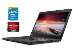 Ноутбук Б-класс Lenovo ThinkPad L470 / 14" (1366x768) TN / Intel Core i7-7500U (2 (4) ядра по 2.7 - 3.5 GHz) / 8 GB DDR4 / 256 GB SSD / AMD Radeon R5 M430, 2 GB DDR3, 64-bit / WebCam / Win 10 Pro