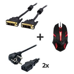 Новая игровая мышка + Кабель питания (2x) + Кабель DVI