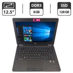 Нетбук Б-класс Dell Latitude E7250 / 12.5" (1366x768) TN / Intel Core i5-5300U (2 (4) ядра по 2.3 - 2.9 GHz) / 8 GB DDR3 / 128 GB SSD / Intel HD Graphics 5500 / WebCam