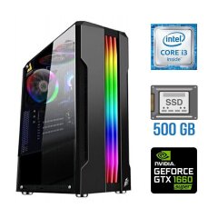 Ігровий ПК Tower / Intel Core i3-6100 (2 (4) ядра по 3.7 GHz) / 16 GB DDR4 / 500 GB SSD / nVidia GeForce GTX 1660 Super, 6 GB GDDR6, 192-bit / 500W