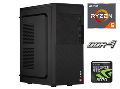 Ігровий ПК 2E ALFA Black Tower / AMD Ryzen 5 3600 (6 (12) ядер по 3.6 - 4.2 GHz) / 16 GB DDR4 / 500 GB SSD M2 NVME + 3 TB HDD / nVidia GeForce RTX 3070 8 GB GDDR6 256bit / 750W