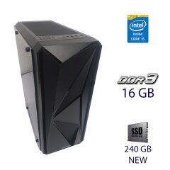 Комп'ютер 1stPlayer FireRose Black Tower NEW / Intel Core i5-3470 (4 ядра по 3.2 - 3.6 GHz) / 16 GB DDR3 / 240 GB SSD NEW / AMD Radeon RX 550, 2 GB GDDR5, 128-bit