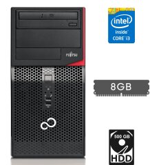 Компьютер Fujitsu Esprimo P420 E85+ Tower / Intel Core i3-4130 (2 (4) ядра по 3.4 GHz) / 8 GB DDR3 / 500 GB HDD / Intel HD Graphics 4400 / 280W / DVD-RW / DVI
