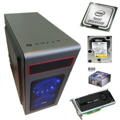 Металический MiDiTower / Intel Xeon E5-1650 (6 (12) ядер по 3.2 - 3.8 GHz) new / 32 GB DDR3 ECC new / 1000 GB HDD / nVidia Quadro 4000 2GB GDDR5 (256bit) / 800W new