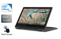 Нетбук Lenovo Chromebook 300e / 11.6" (1366x768) IPS Touch / Intel Celeron N4020 (2 ядра по 1.1 - 2.8 GHz) / 4 GB DDR4 / 32 GB SSD / Intel UHD Graphics 600 / WebCam / USB Type-C