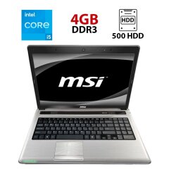 Ноутбук MSI MS-16Y1 / 15.6" (1366x768) TN / Intel Core i5-2410M (2 (4) ядра по 2.3 - 2.9 GHz) / 4 GB DDR3 / 500 GB HDD / Intel HD Graphics 3000 / WebCam