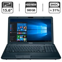 Ноутбук Toshiba Satellite C655 / 15.6" (1366x768) TN / Intel Core i3-2330M (2 (4) ядра по 2.2 GHz) / 4 GB DDR3 / 500 GB HDD NEW / Intel HD Graphics 3000 / WebCam / DVD-ROM