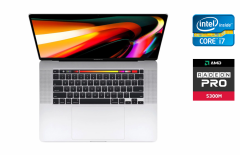 Ультрабук Apple MacBook Pro 16 (2019) / 16" (3072x1920) IPS / Intel Core i7-9750H (6 (12) ядер по 2.6 - 4.5 GHz) / 16 GB DDR4 / 500 GB SSD / AMD Radeon Pro 5300M, 4 GB GDDR6, 128-bit / WebCam / True Tone / Touch ID / Silver