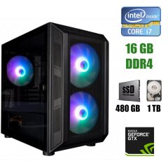 1st Player D3-G5 RGB New / Intel Core i7-6700 New (4 (8) ядра по 3.40 - 4.00 GHz) / 16 GB DDR4 / 480 GB SSD New + 1 TB HDD / nVidia GeForce GTX 1080, 8 GB GDDR5X, 256-bit / БП 650w Chieftec CFT-650-14C