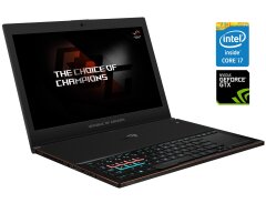 Ігровий ноутбук Asus ROG Zephyrus GX501VIK / 15.6" (1920x1080) IPS / Intel Core i7-7700HQ (4 (8) ядра по 2.8 - 3.8 GHz) / 16 GB DDR4 / 512 GB SSD / nVidia GeForce GTX 1080 Max-Q, 8 GB GDDR5, 256-bit / WebCam