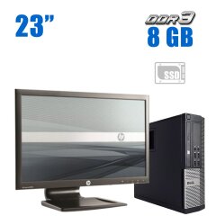 Комплект ПК: Dell Optiplex 7010 SFF / Intel Core i3-3220 (2 (4) ядра по 3.3 GHz) / 8 GB DDR3 / 240 GB SSD / Intel HD Graphics 2500 / DVD-ROM + Монитор HP Compaq LA2306x / 23" (1920x1080) TN / DVI, VGA, DP + Клавиатура и мышь