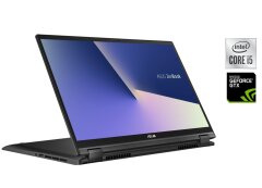 Игровой ультрабук-трансформер Asus ZenBook Flip Q537F / 15.6" (3840x2160) IPS Touch / Intel Core i5-10210U (4 (8) ядра по 1.6 - 4.2 GHz) / 16 GB DDR4 / 256 GB SSD M.2 / nVidia GeForce GTX 1050, 4 GB GDDR5, 128-bit / WebCam / Win 10 Pro
