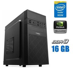 Робоча станція Vinga CS112B Tower / Intel Xeon E3-1240 v3 (4 (8) ядра по 3.4 - 3.8 GHz) (аналог i7-4770) / 32 GB DDR3 / 256 GB SSD / nVidia Quadro M2000, 4 GB GDDR5, 128-bit