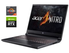 Игровой ноутбук Acer Nitro V16 ANV16-41-R514 / 16" (1920x1200) IPS / AMD Ryzen 7 8845HS (8 (16) ядер по 3.8 - 5.1 GHz) / 16 GB DDR5 / 1000 GB SSD NVMe / nVidia GeForce RTX 4060, 8 GB GDDR6, 128-bit / WebCam
