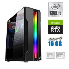 Ігровий ПК / Intel Core i5-10400F (6 (12) ядер по 2.9 - 4.3 GHz) NEW / 16 GB DDR4 NEW / 120 GB SSD NEW + 500 GB HDD / nVidia GeForce RTX 2060, 6 GB GDDR6, 192-bit / 500W NEW