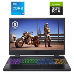 Игровой ноутбук Б-класс Acer Nitro 5 AN515-58 / 15.6" (1920x1080) IPS / Intel Core i5-12450H (8 (12) ядер по 2.0&nbsp;- 4.4&nbsp;GHz) / 16 GB DDR5 / 1000 GB SSD NVMe / nVidia GeForce RTX 3050, 4 GB GDDR6, 128-bit / WebCam