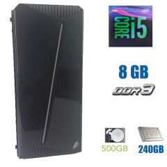 1st Player Rainbow-R3 Gaming / Intel Core i5-4670 (4 ядра по 3.4 - 3.8GHz) / 8 GB DDR3 / 240 GB SSD New+500 GB HDD / БП 350 HEC