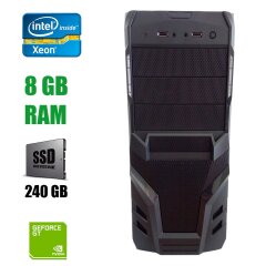ПК CASECOM Technology Tower NEW / Intel Xeon E5-2640 (6 (12) ядер по 2.5 - 3.0 GHz) (аналог Core i7-3770) / 8 GB DDR3 ECC / 240 GB SSD NEW / nVidia GeForce GT 710, 2 GB DDR3, 64-bit NEW / 400W NEW