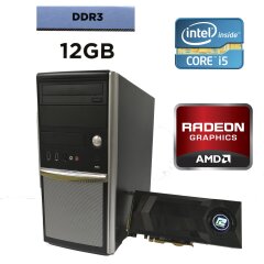 EuroCom Tower / Intel&reg; Core&trade; i5-2400 (4 ядра по 3.10 - 3.40 GHz) / 12GB DDR3 / 500GB SSHD / Radeon RX470 4GB DDR5 256bit / HDMI,DVI,DP / БЖ-600W Chieftec
