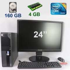 Fujitsu-Siemens Esprimo E7936 Desktop / Intel Core 2 Duo E8500 (2 ядра по 3.16 GHz) / 4 GB DDR3 / 160 GB HDD + Philips Brilliance 240B1CB / 24" (1920x1200) LCD, TFT / VGA, DVI, USB, Audio Port