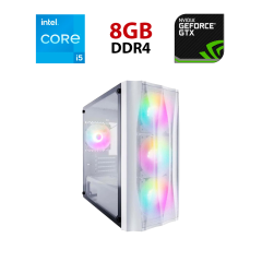 Игровой ПК ICE X3-M-4F1-W-WH White Tower / Intel Core i5-10400F (6 (12) ядер по 2.9 &ndash; 4.3 GHz) / 8 GB DDR4 / 480 GB SSD / nVidia GeForce GTX 1070 Ti, 8 GB GDDR5, 256-bit