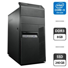 Комп'ютер Lenovo ThinkCentre M83 Tower / Intel Core i5-4460 (4 ядра по 3.2 - 3.4 GHz) / 8 GB DDR3 / 240 GB SSD / Intel HD Graphics 4600 / VGA / DisplayPort