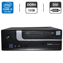 Компьютер Terra SFF / Intel Core i3-6320 (2 (4) ядра по 3.90 GHz) / 12 GB DDR4 / 500 GB HDD / Intel HD Graphics 530 / DVD-ROM / Windows 10 Pro