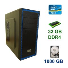 Сервер Midi-Tower / Intel Xeon E5-1650 v3 (6 (12) ядер по 3.5 - 3.8 GHz) / 32 GB DDR4 / 1000 GB HDD / 650W