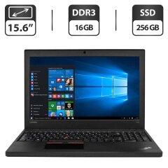 Ноутбук Б-клас Lenovo ThinkPad T560 / 15.6" (1366x768) TN / Intel Core i5-6200U (2 (4) ядра по 2.3 - 2.8 GHz) / 16 GB DDR3 / 256 GB SSD / Intel HD Graphics 520 / WebCam / HDMI