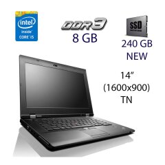 Ноутбук Lenovo ThinkPad L430 / 14" (1600x900) TN / Intel Core i5-3210M (2 (4) ядра по 2.5 - 3.1 GHz) / 8 GB DDR3 / 240 GB SSD NEW / WebCam / DVD-RW + Безпроводная мышь