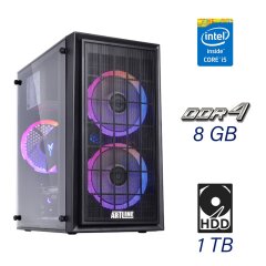 Новий ігровий ПК QUBE QBC01 RGB Tower / Intel Core i5-10400F (6 (12) ядер по 2.9 - 4.3 GHz) / 8 GB DDR4 (2666 MHz) / 1 TB HDD / AMD Radeon RX 560, 4 GB GDDR5, 128-bit / 500W / PRIME H410M-K