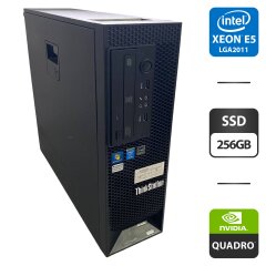 Рабочая станция Lenovo ThinkStation C30 SFF / 2x Intel Xeon E5-2658 v2 (10 (20) ядер по 2.4 - 3.0 GHz) / 64 GB DDR3 / 256 GB SSD / nVidia Quadro 2000, 1 GB GDDR5, 128-bit / DVD-ROM / DVI