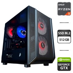 Сборка под заказ: компьютер 1stPlayer D3-3F2-PLUS Black Tower / AMD Ryzen 5 3600 (6 (12) ядер по 3.6 - 4.2 GHz) / 16 GB DDR4 / 512 GB SSD M.2 / nVidia GeForce GTX 1070, 8 GB GDDR5, 256-bit / 550W