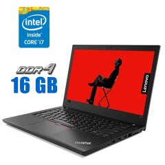 Ультрабук Lenovo ThinkPad T480s / 14" (1920x1080) IPS / Intel Core i7-8650U (4 (8) ядра по 1.9 - 4.2 GHz) / 16 GB DDR4 / 240 GB SSD / Intel UHD Graphics 620 / WebCam