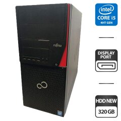 Компьютер Fujitsu Esprimo P720 E90 Tower / Intel Core i5-4570 (4 ядра по 3.2 - 3.6 GHz) / 4 GB DDR3 / 320 GB HDD NEW / Intel HD Graphics 4600 / VGA, DVI, DisplayPort, USB 3.0