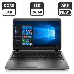 Ноутбук Б-клас HP ProBook 450 G2 / 15.6" (1366x768) TN / Intel Core i5-5200U (2 (4) ядра по 2.2 - 2.7 GHz) / 8 GB DDR3 / 240 GB SSD / Intel HD Graphics 5500 / WebCam / Windows 10 Pro