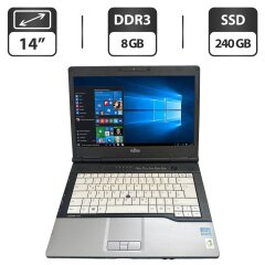 Ноутбук Fujitsu LifeBook S752 / 14" (1366x768) TN / Intel Core i5-3340M (2 (4) ядра по 2.7 - 3.4 GHz) / 8 GB DDR3 / 240 GB SSD / Intel HD Graphics 4000 / WebCam